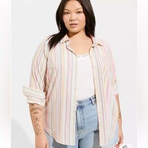 TORRID Lizzie Button-Up Long Sleeve Shirt Size 3X
